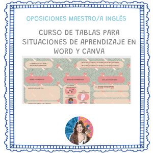 CURSO DE TABLAS  DE SITUACIONES DE APRENDIZAJE EN WORD Y CANVA